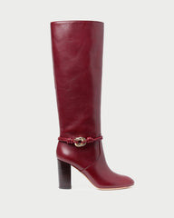 Loeffler Randall Women / Goldy Wine/Gold Leather Tall Boot
