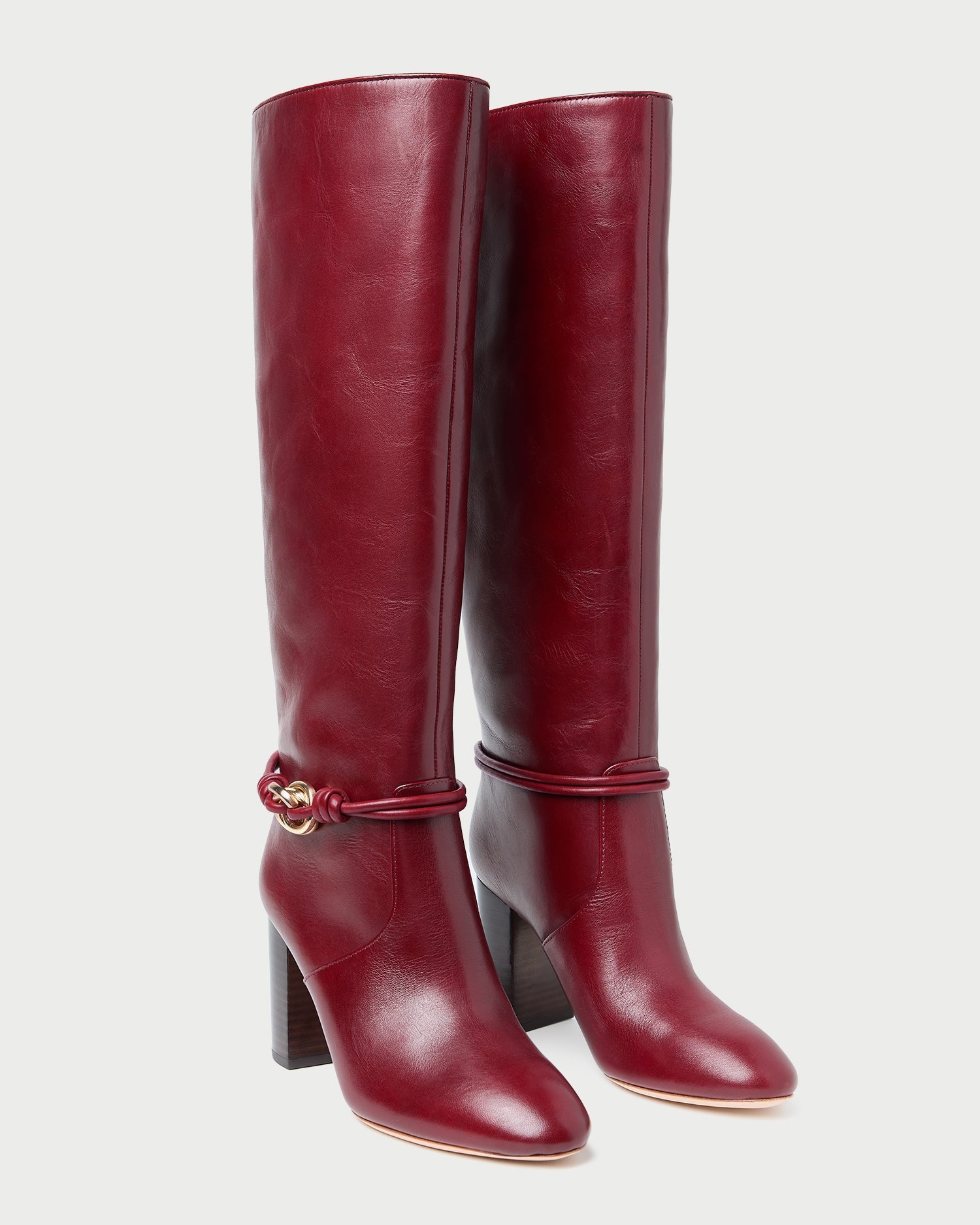 Loeffler Randall Women / Goldy Wine/Gold Leather Tall Boot