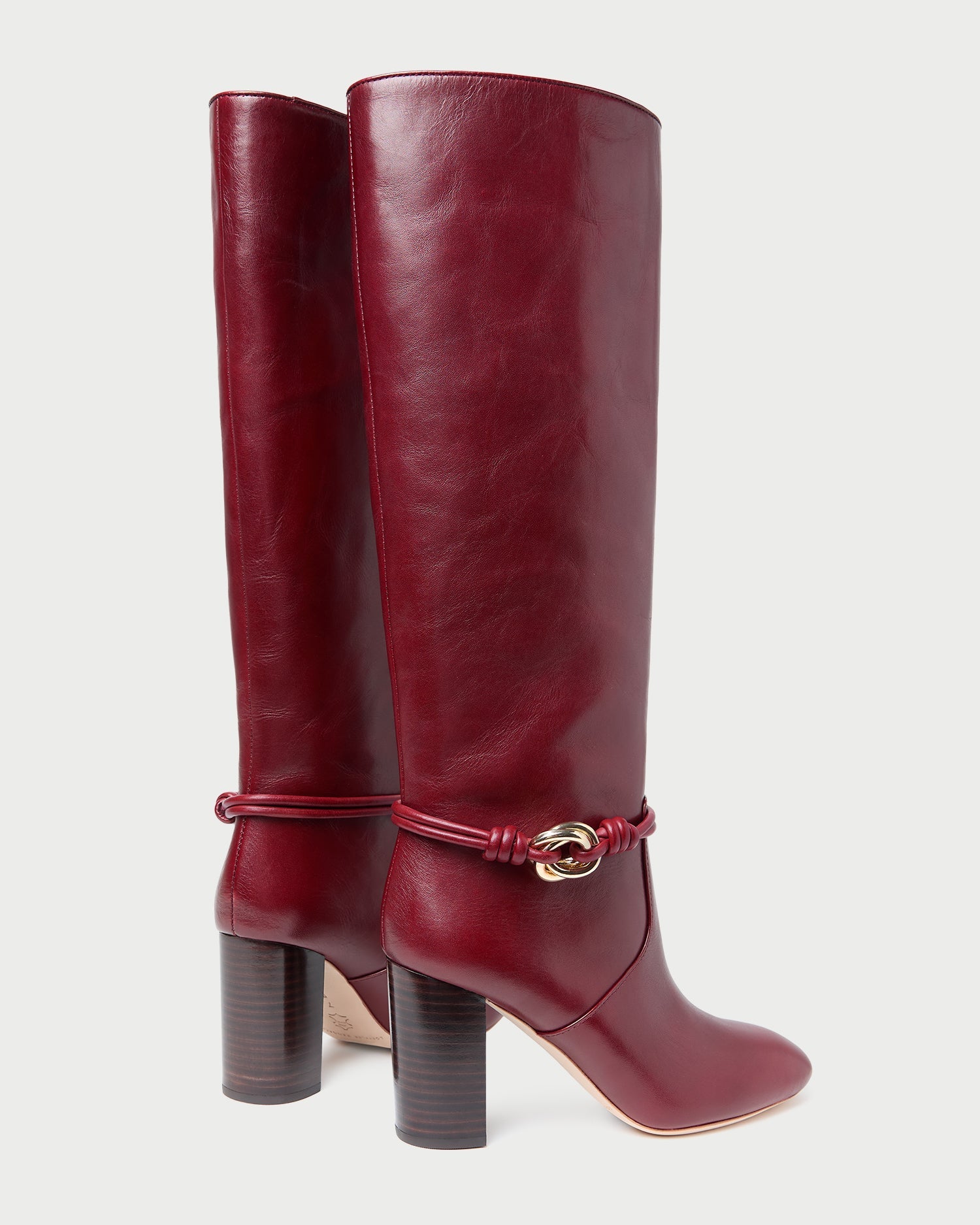 Loeffler Randall Women / Goldy Wine/Gold Leather Tall Boot