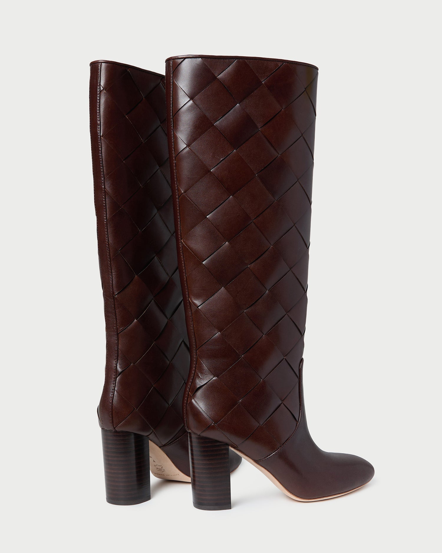 Loeffler Randall Women / Goldy Espresso Woven Leather Tall Boot
