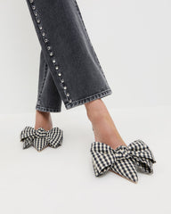 Loeffler Randall Women / Margot Black/White Gingham Bow Mule