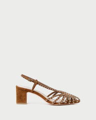 Loeffler Randall Women / Priscilla Cacao/Silver Suede Heeled Sandal