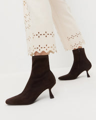 Loeffler Randall Women / Thandy Brown Suede Curved Heel Bootie