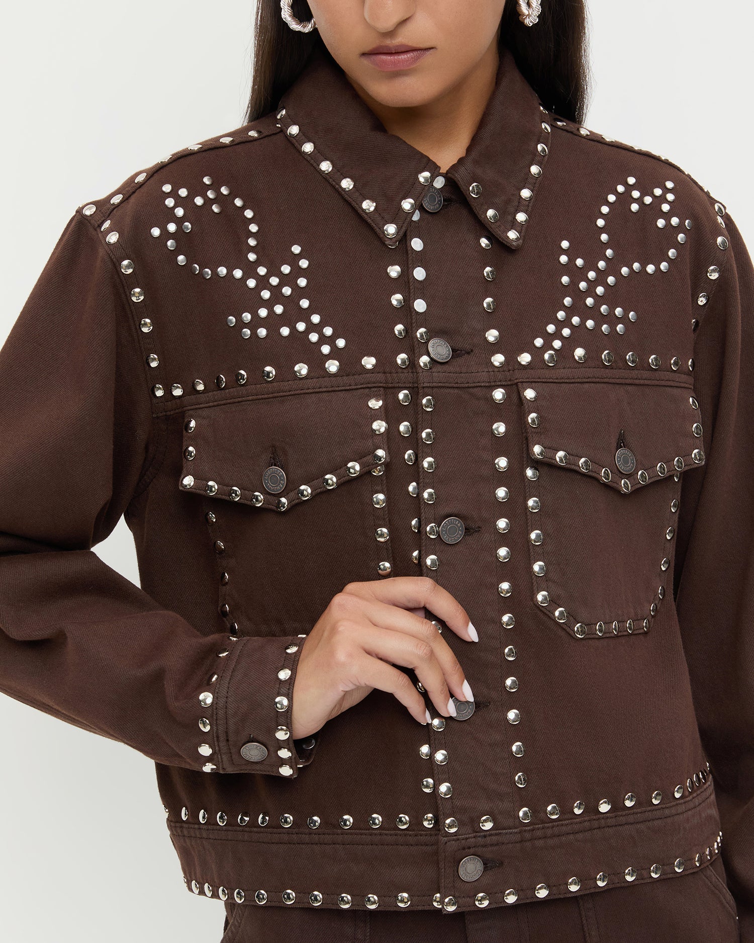 Loeffler Randall Women / Elijah Studded Denim Jacket
