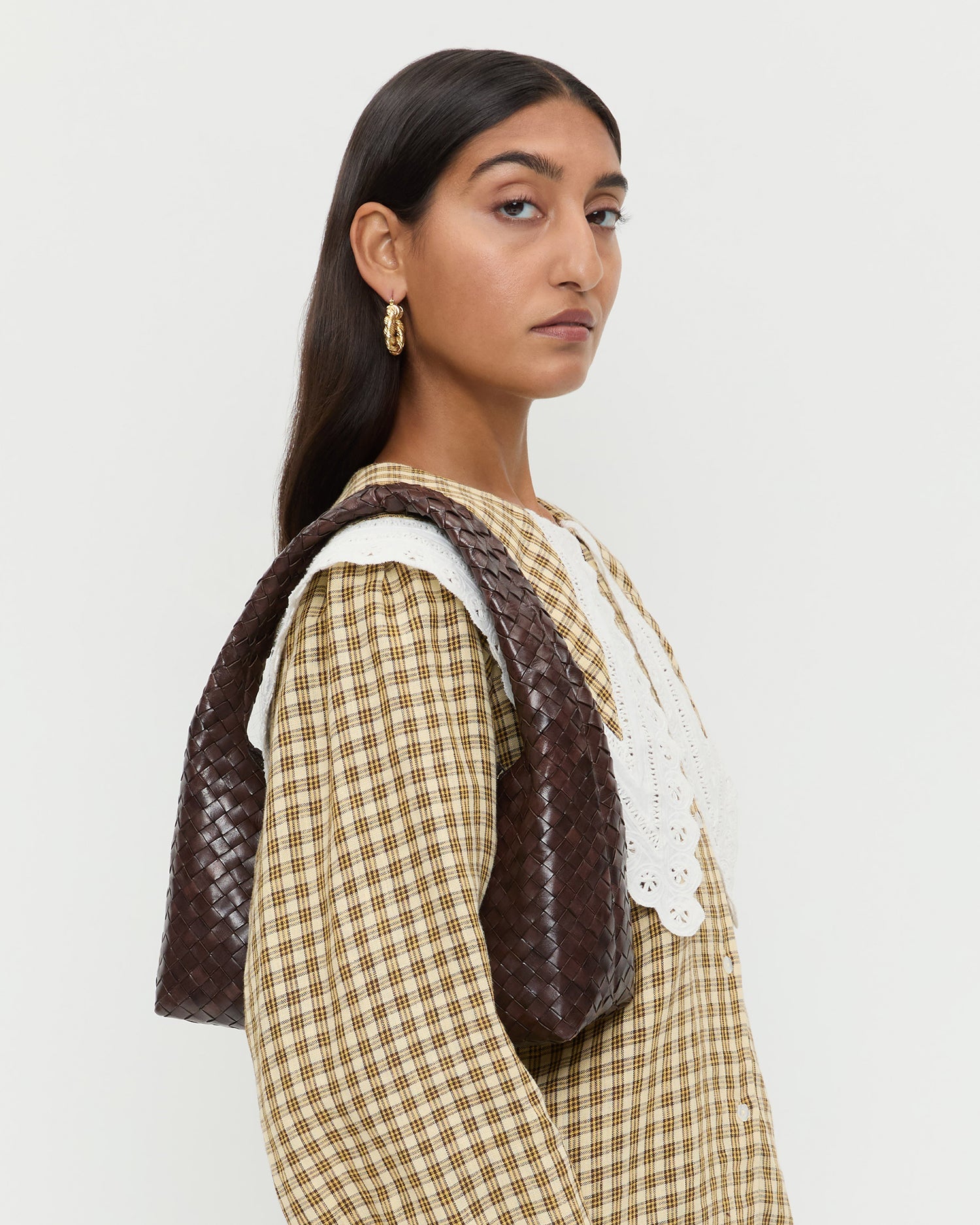 Loeffler Randall Women / Mercer Chocolate Woven Shoulder Bag