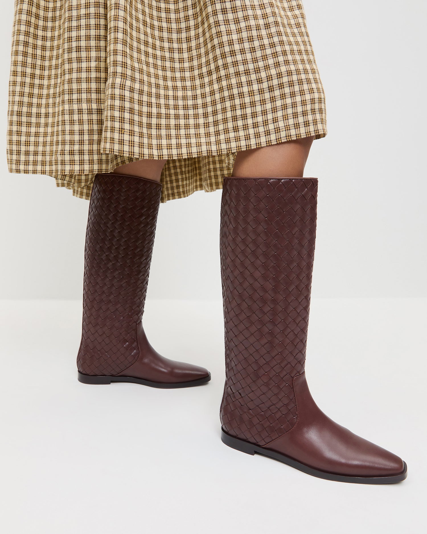 Loeffler Randall Women / Tilly Espresso Woven Leather Boot