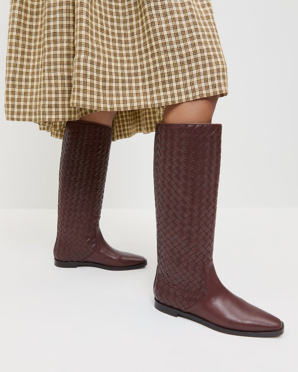 Loeffler Randall Women / Tilly Espresso Woven Leather Boot