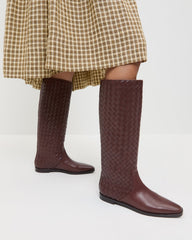 Loeffler Randall Women / Tilly Espresso Woven Leather Boot
