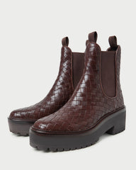 Loeffler Randall Women / Reggie Espresso Woven Chelsea Boot