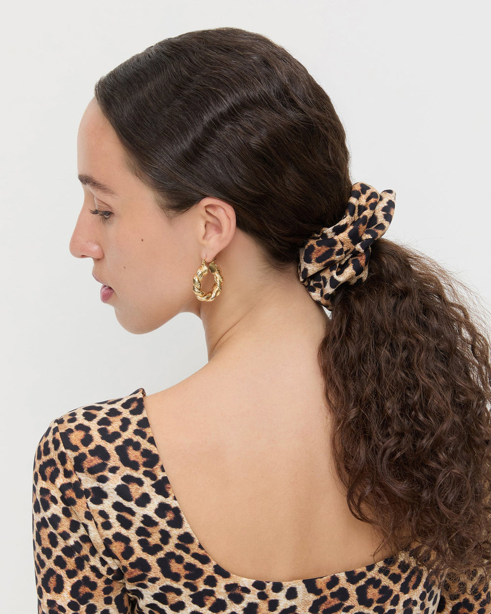 Loeffler Randall Women / Astrid Leopard Jersey Scrunchie