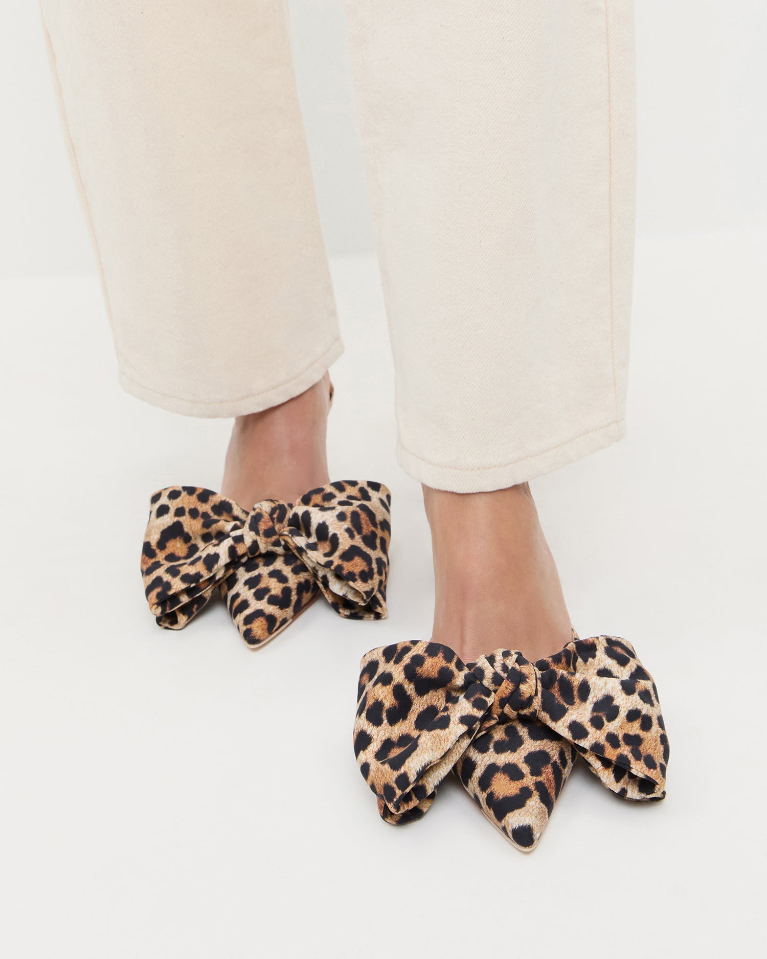 Loeffler Randall Women / Margot Leopard Jersey Bow Mule