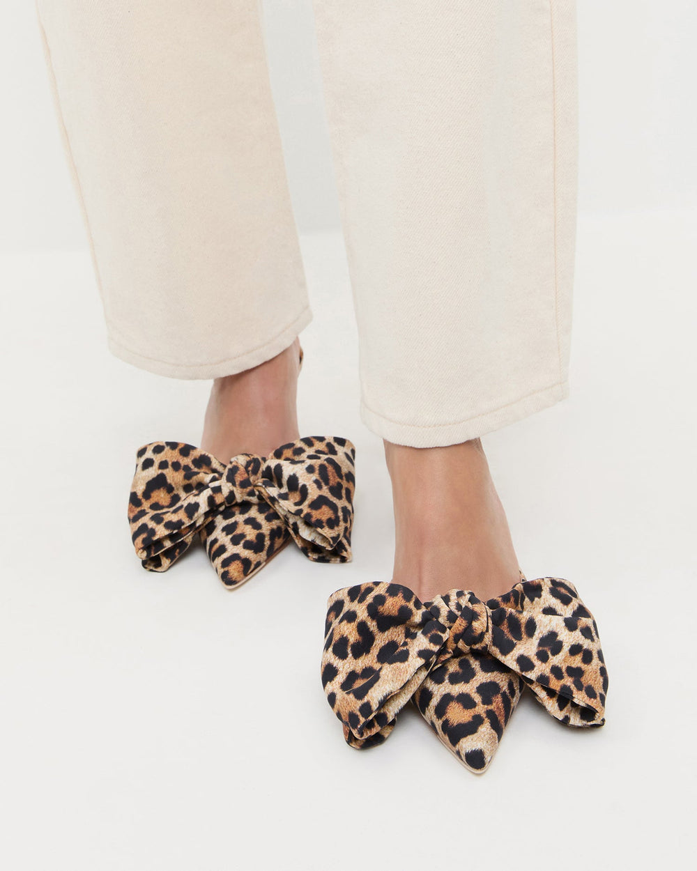 Loeffler Randall Women / Margot Leopard Jersey Bow Mule