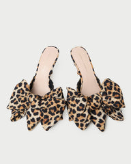 Loeffler Randall Women / Margot Leopard Jersey Bow Mule