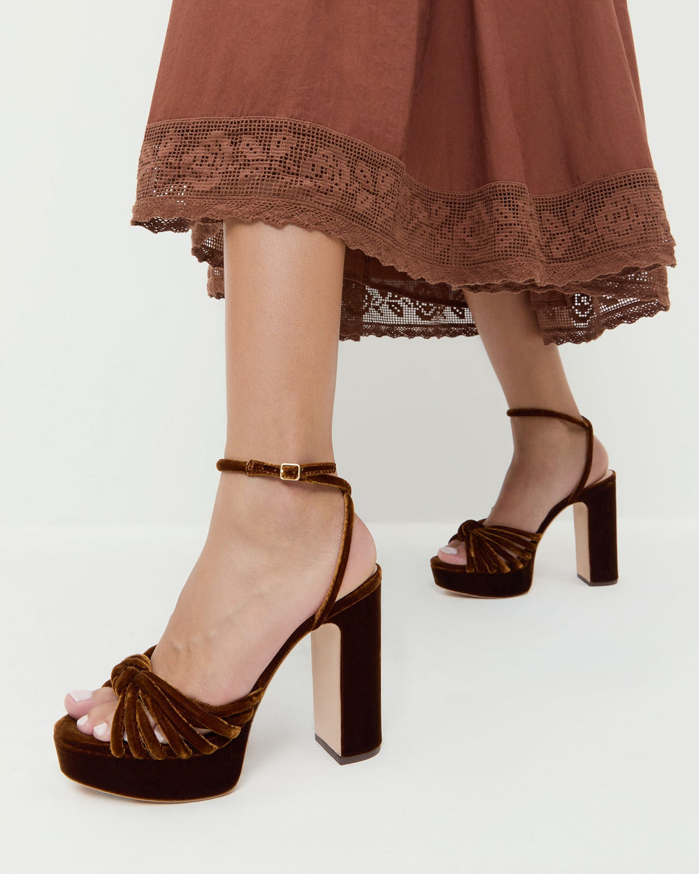 Loeffler Randall Women / Rivka Brown Velvet Platform Sandal